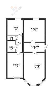 3-комнатная, 86.8 м2