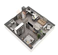 1-комнатная, 38.3 м2