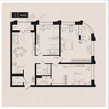 3-комнатная, 113.5 м2