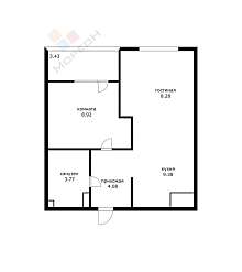 1-комнатная, 36.15 м2