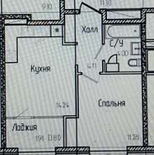 1-комнатная, 35.54 м2