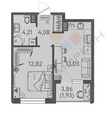 1-комнатная, 36.06 м2