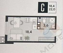 Студия, 21.8 м2