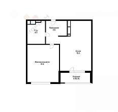 1-комнатная, 38.3 м2
